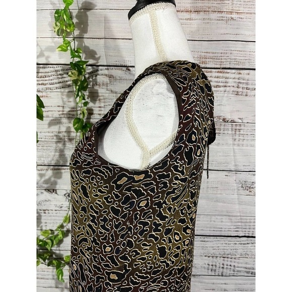 Tory Burch Blouse Tank size 2 Black Brown Cheetah Animal Sheer Cocktail Wedding - Picture 8 of 10